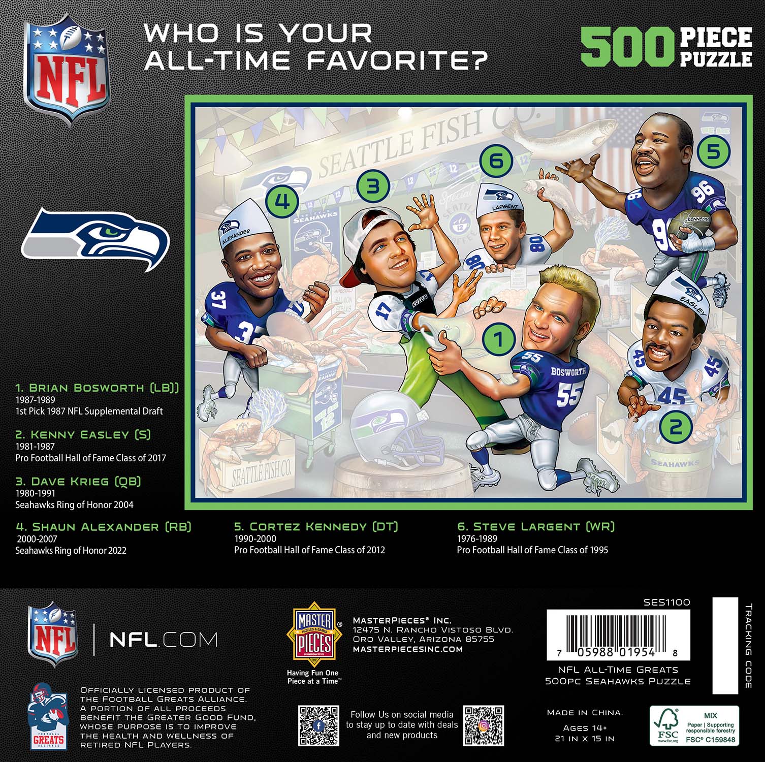 Seattle Seahawks Nfl All Time Greats Pieces Masterpieces