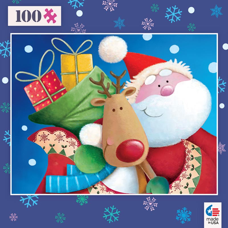 Mini Christmas Puzzles Santa And Rudolph 100 Pieces Ceaco Puzzle