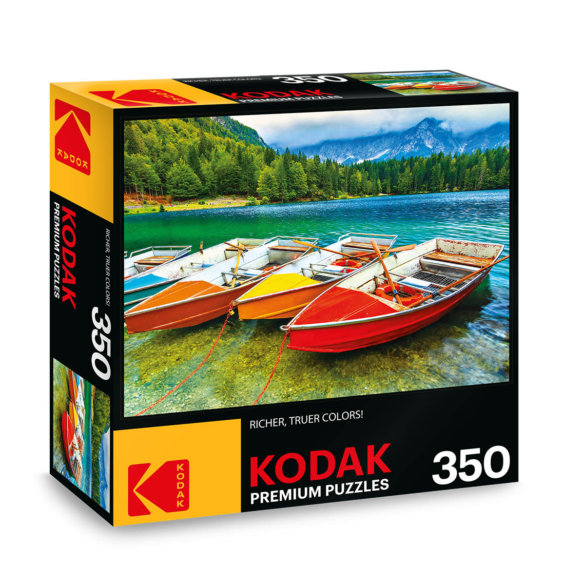 KODAK Premium Puzzles Colorful Boats On The Lake 350 Pieces RoseArt