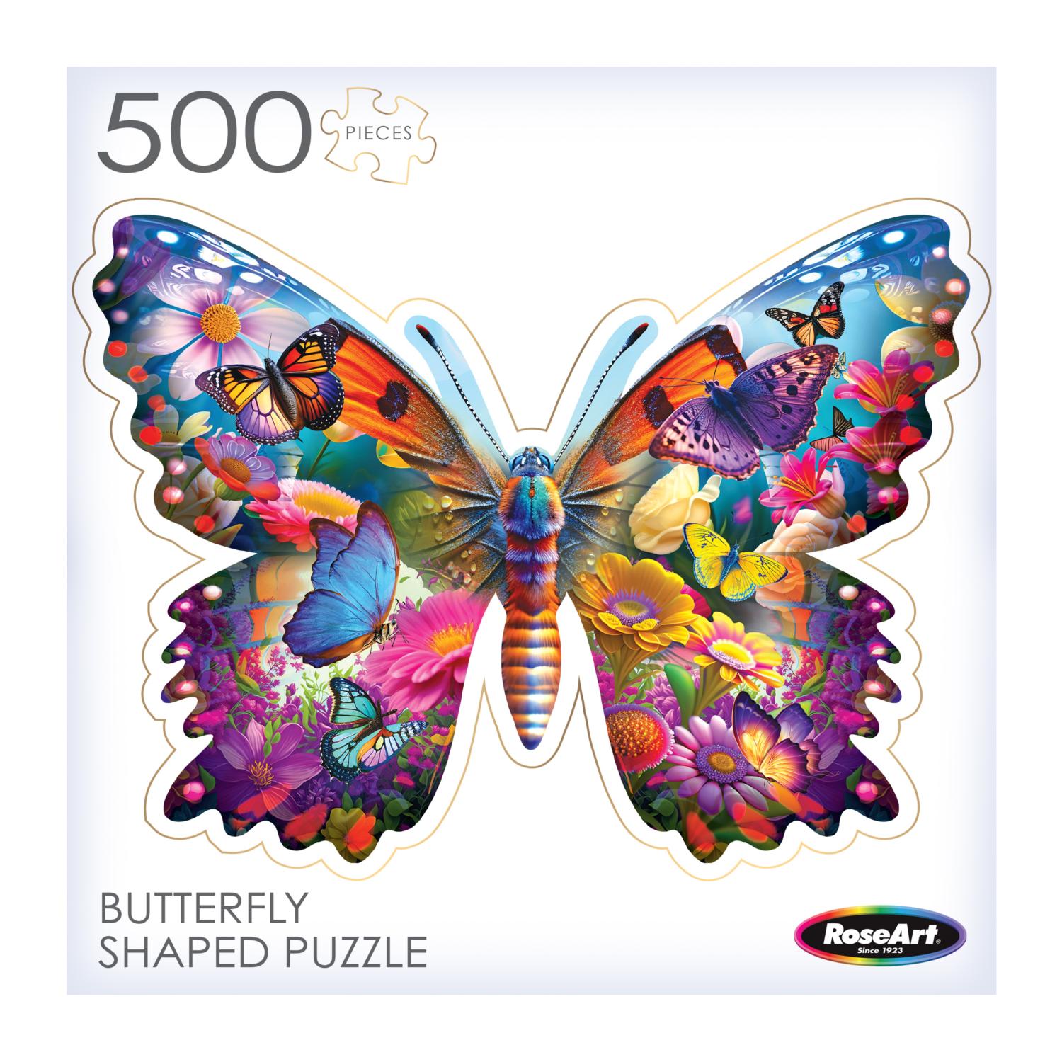 Roseart Big Shaped Puzzle Butterfly Beauty 500 Pieces RoseArt