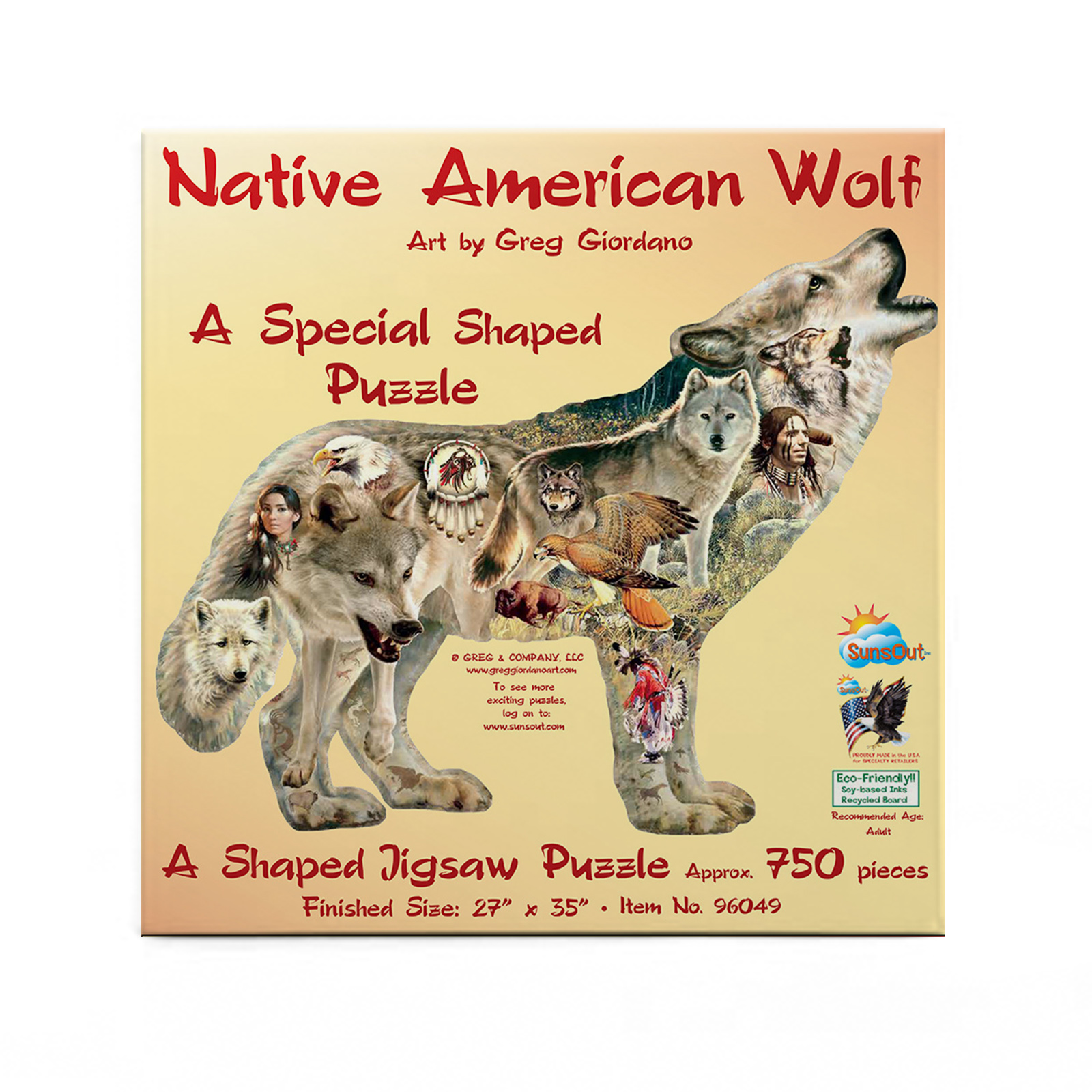 Native American Wolf Pieces Sunsout Puzzle Warehouse