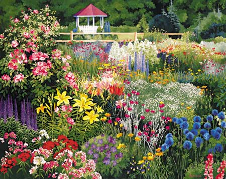 Garden Delights Door County Gazebo Pieces Mega Puzzles Puzzle