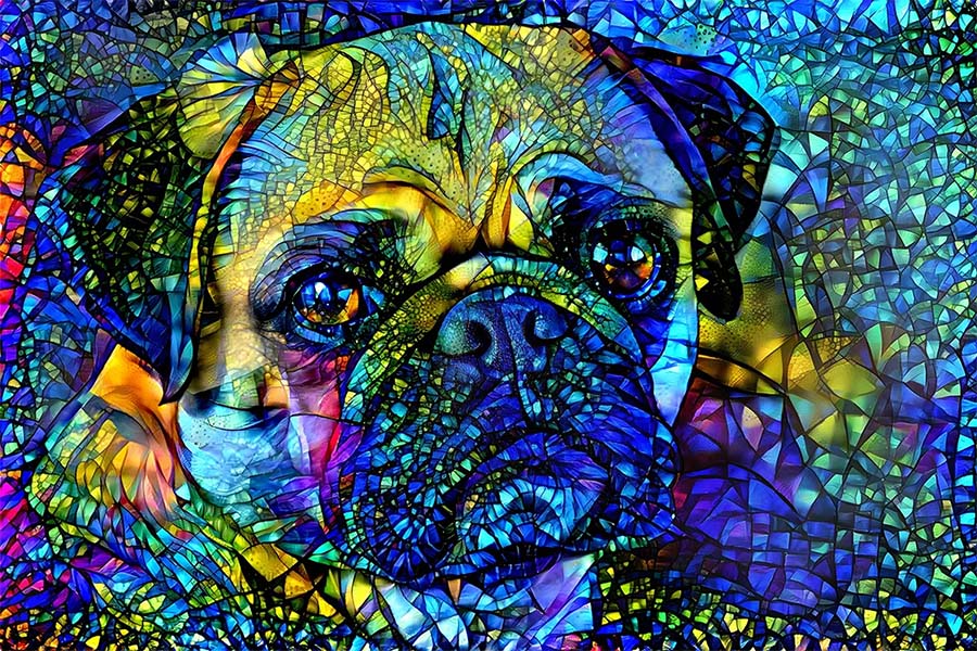 Stained Glass Dog - Otis by Peggy Collins