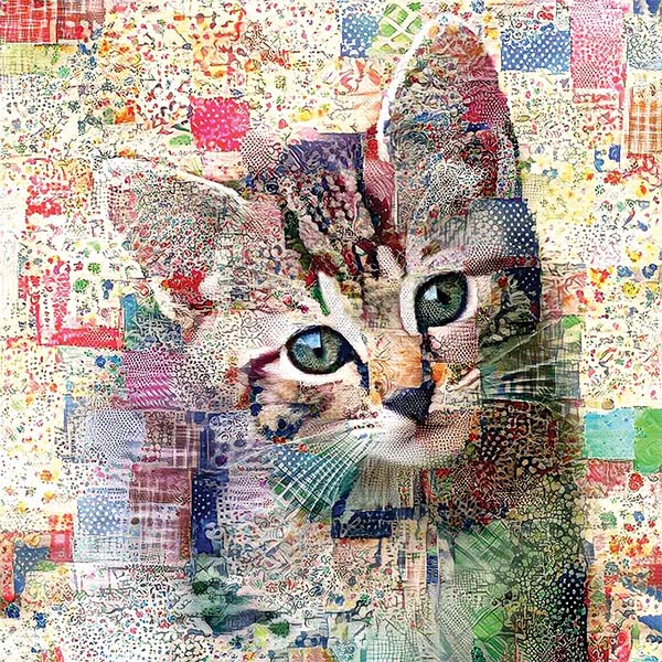Quilted Tabby Kitten by Peggy Collins