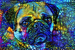 Stained Glass Dog - Otis by Peggy Collins