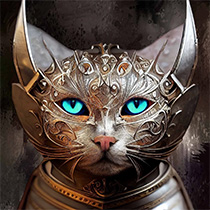 Sadie The Sliver Cat Warrior by Peggy Collins