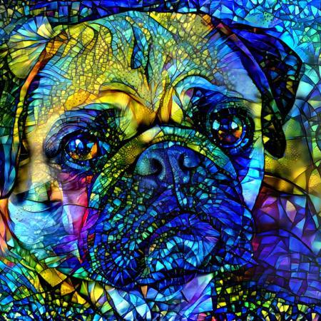 Stained Glass Dog - Otis by Peggy Collins