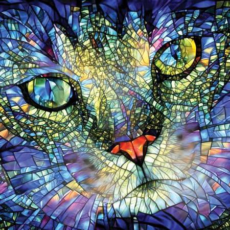 Stained Glass Cat - Max by Peggy Collins