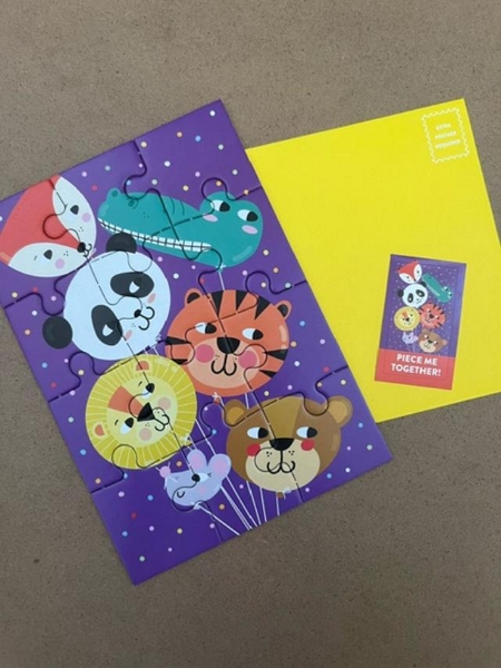 Animal Balloons Greeting Card puzzle