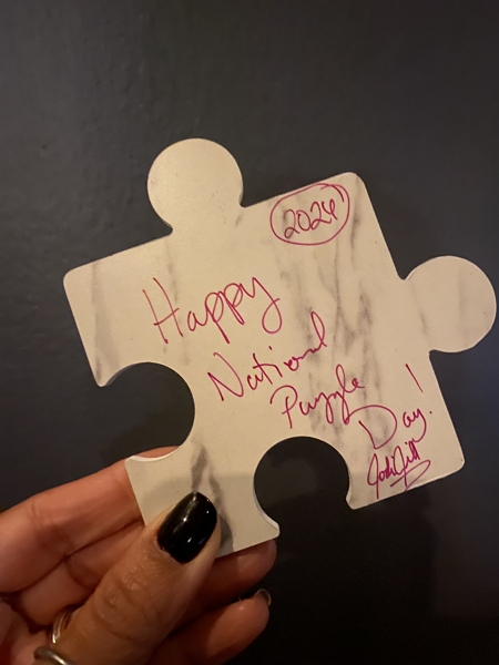 Signed puzzle piece from Jodi Jill