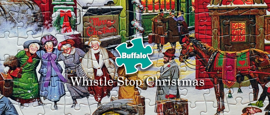 500 Piece Buffalo Games Whistle Stop Christmas by Charles Wysocki Jigsaw Puzzle