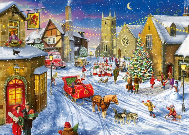 500 Pieces Gibsons Bourton At Christmas Jigsaw Puzzle 