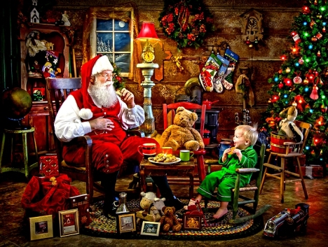 Santa’s Visit Vermont Christmas Company 550 Pieces 24 × 18 Inches.