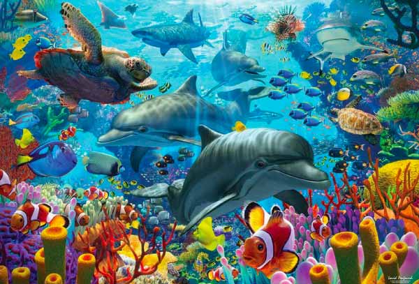 Details about   Jigsaw puzzle 500 pieces boardgame Sea fish ocean underwater marine animals  4 