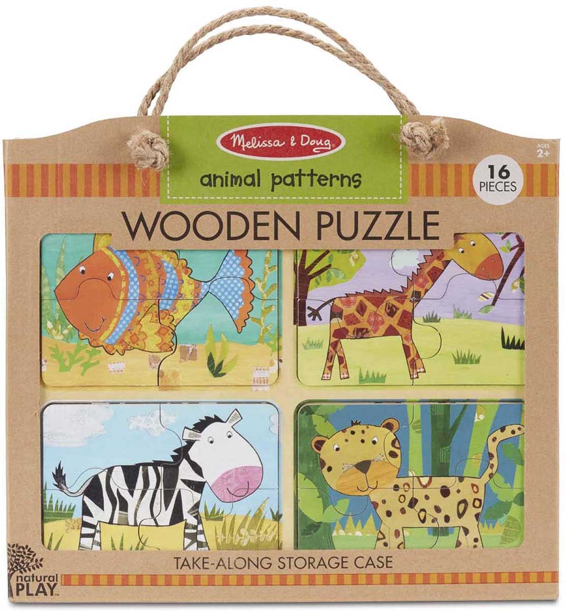 Green Start Wooden Puzzle - Animal Patterns