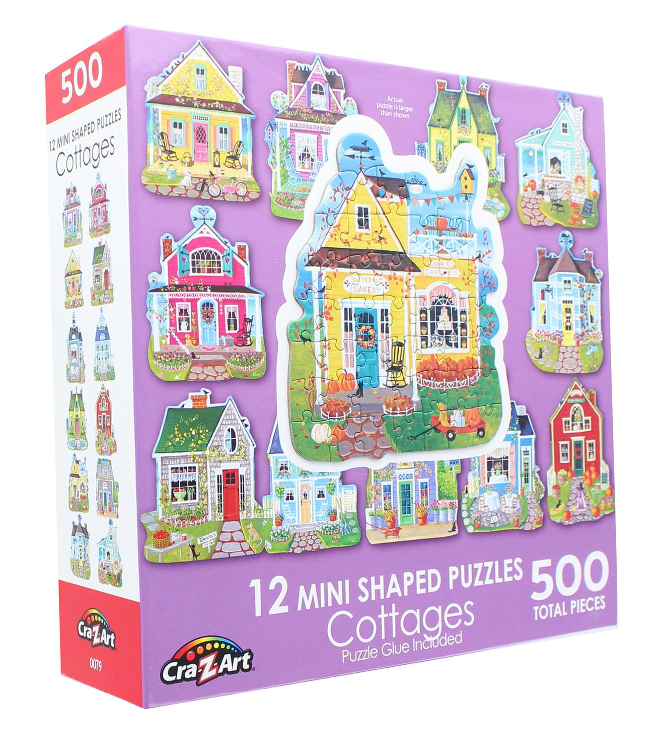 Sweet Cottages - 12 Mini Shaped Puzzles
