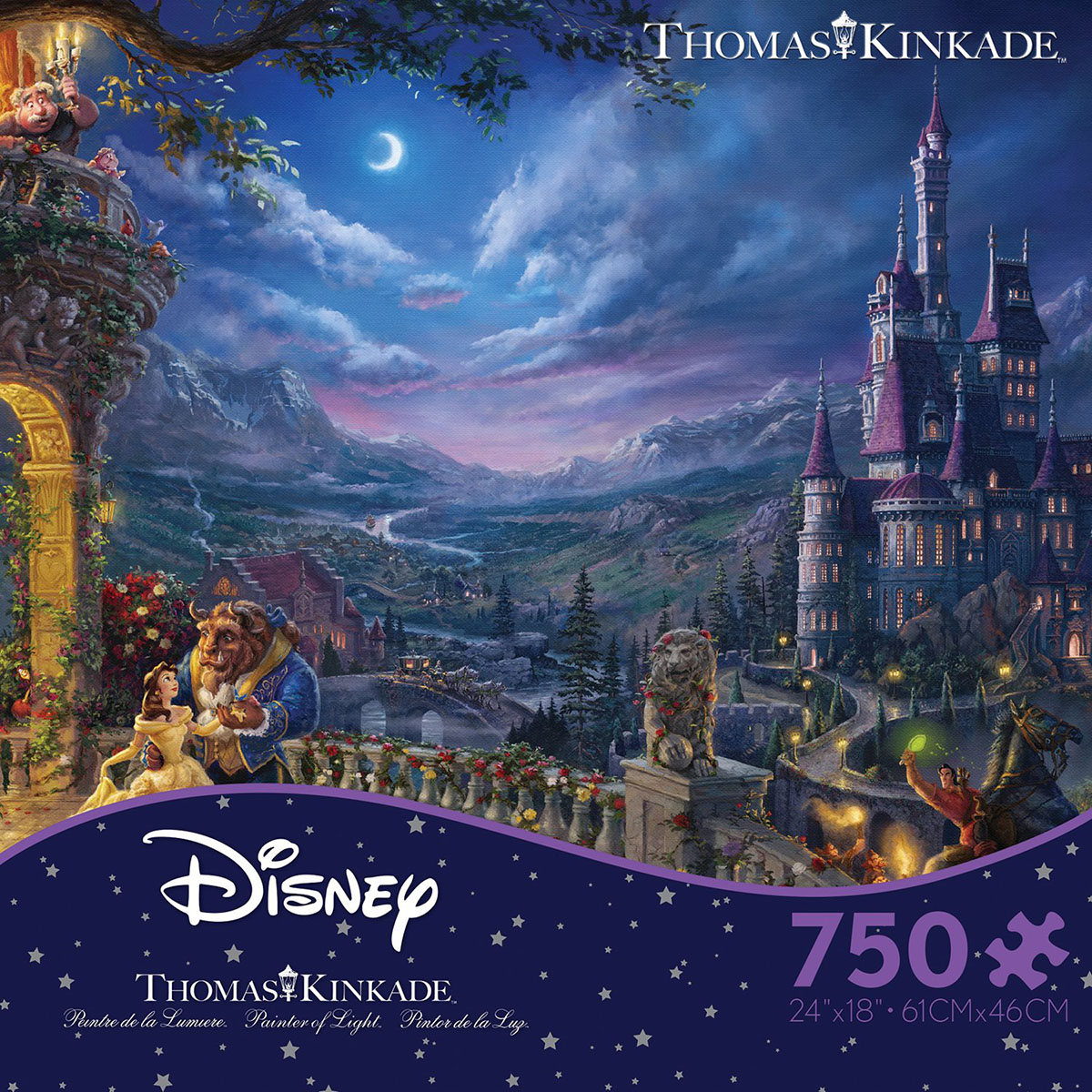 Thomas Kinkade Disney - Beauty and the Beast Dancing in the Moonlight - Scratch and Dent