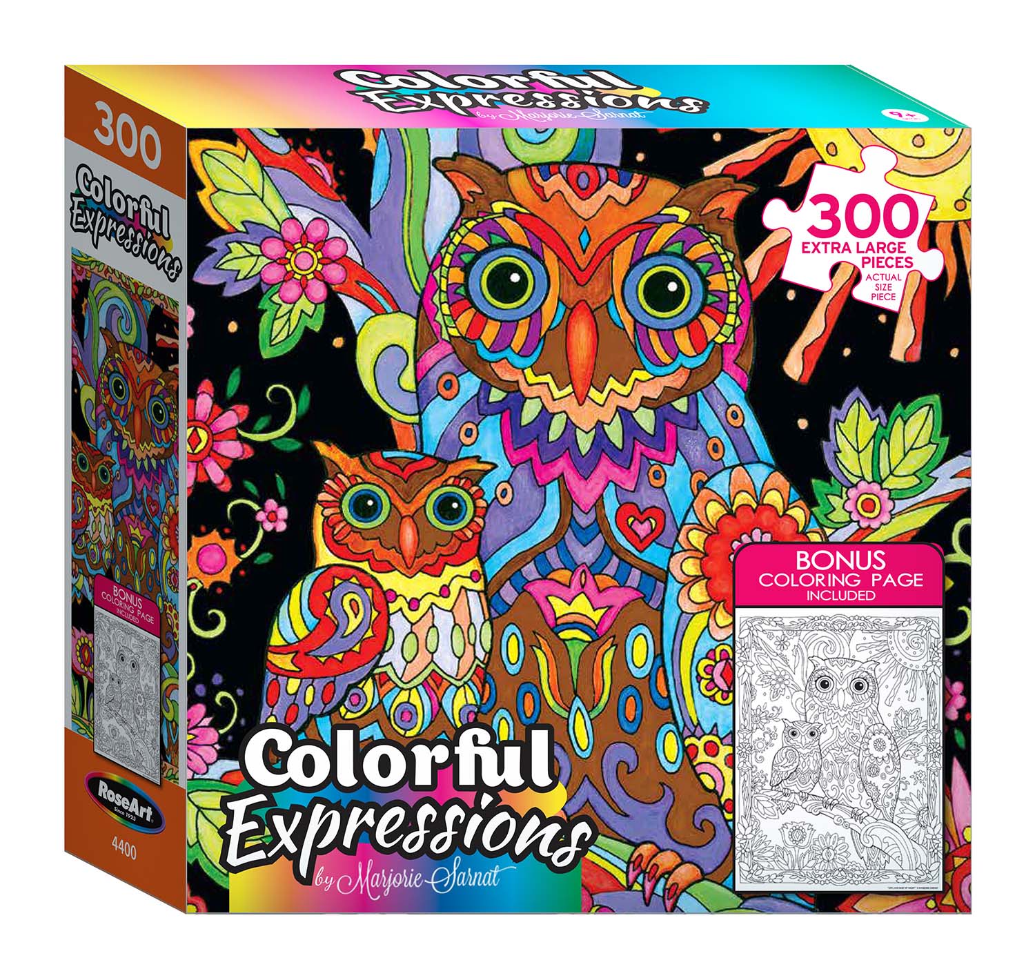 Colorful Expression - Owl And Baby By Night, 300 Pieces, RoseArt ...