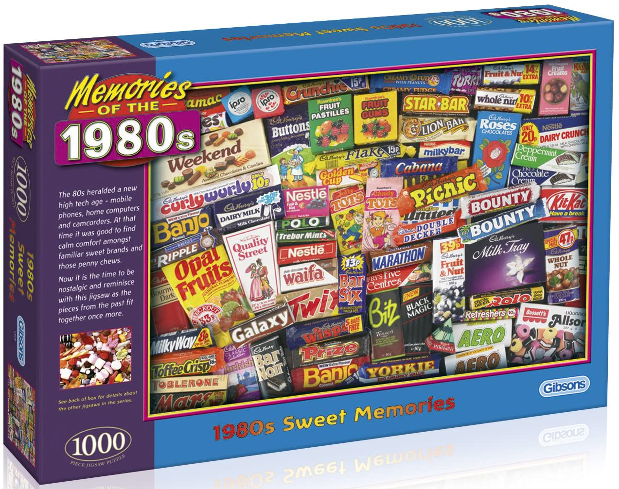 Gibsons Memories of the 1980 S Sweet Memories Nostalgia 1000 Piece Jigsaw Puzzle 