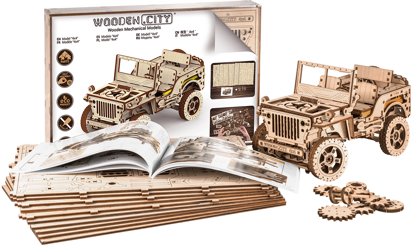 4x4 Wooden Mechanical Model