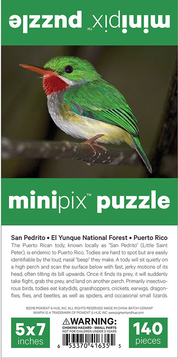 Puerto Rican Tody MiniPix® Puzzle
