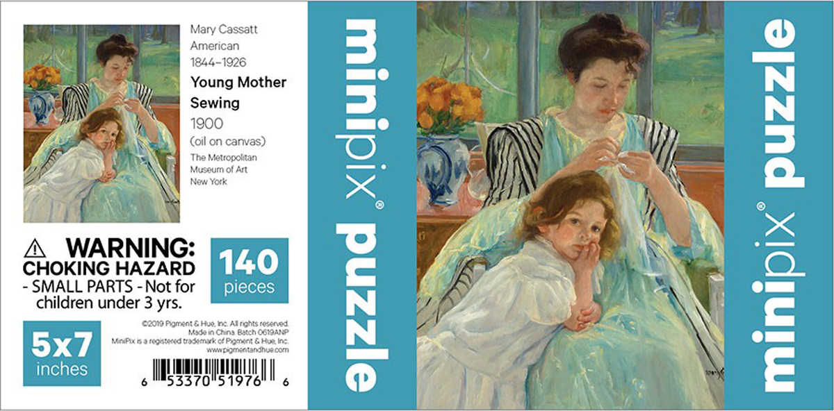Young Mother Sewing and The Mona Lisa MiniPix Bundle of 2 Puzzles 
