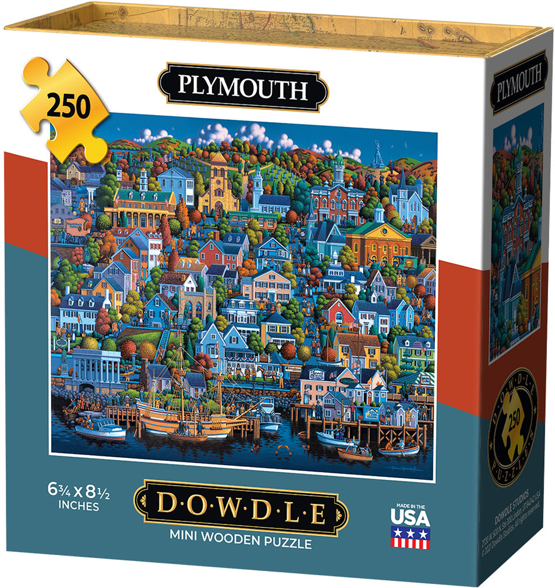 Plymouth Mini Puzzle, 250 Pieces, Dowdle Folk Art | Puzzle Warehouse