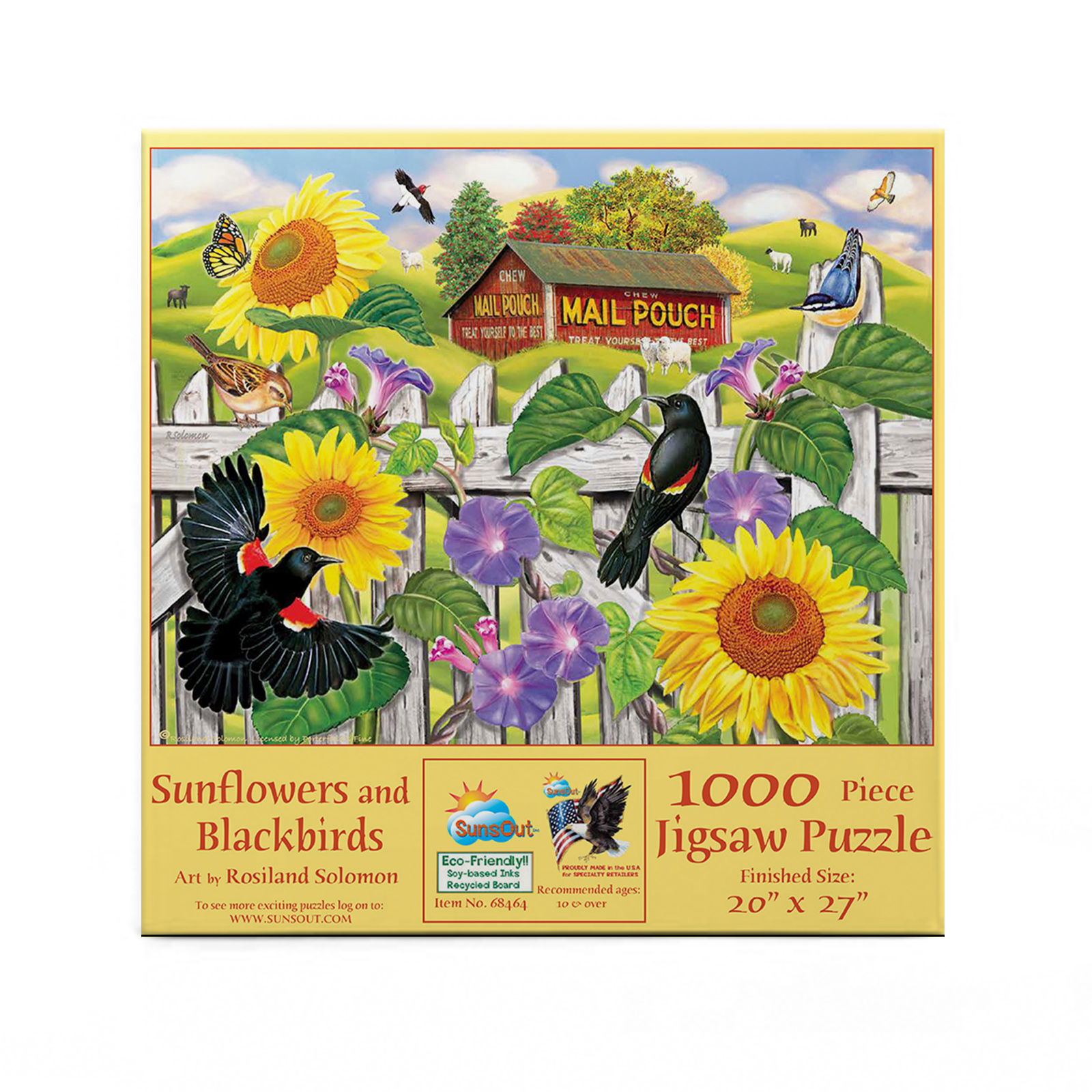 Sunflowers and Blackbirds