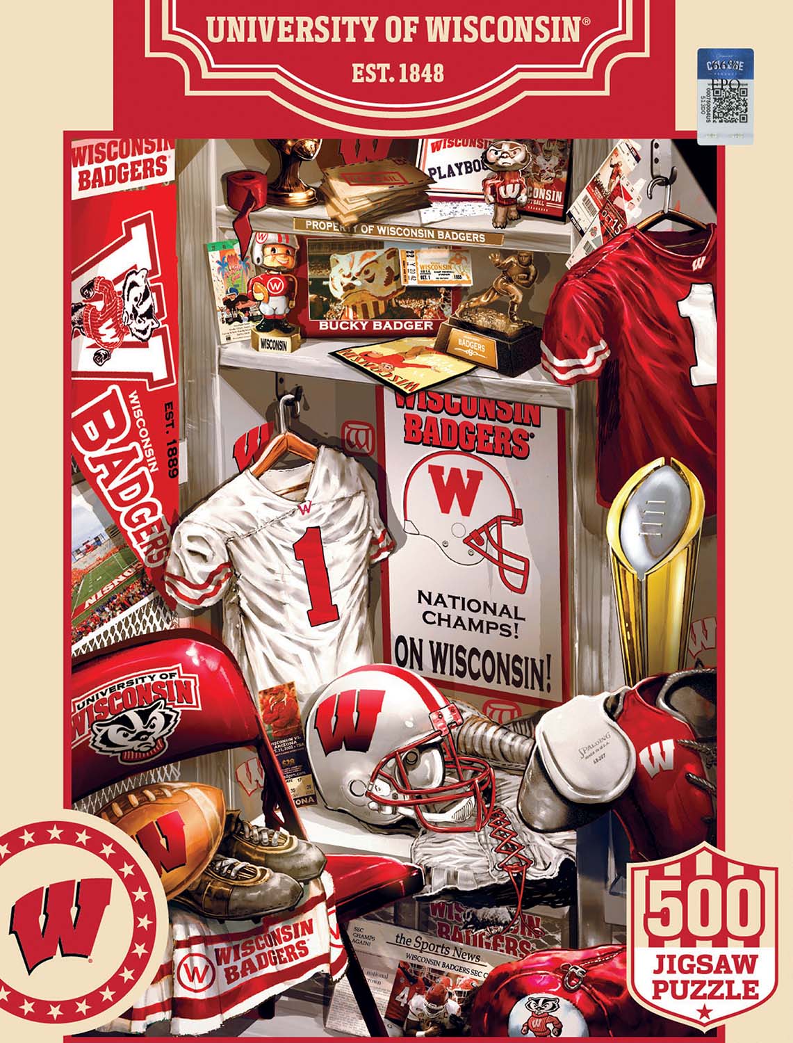 Wisconsin Badgers NCAA Locker Room , 500 Pieces, MasterPieces | Puzzle ...