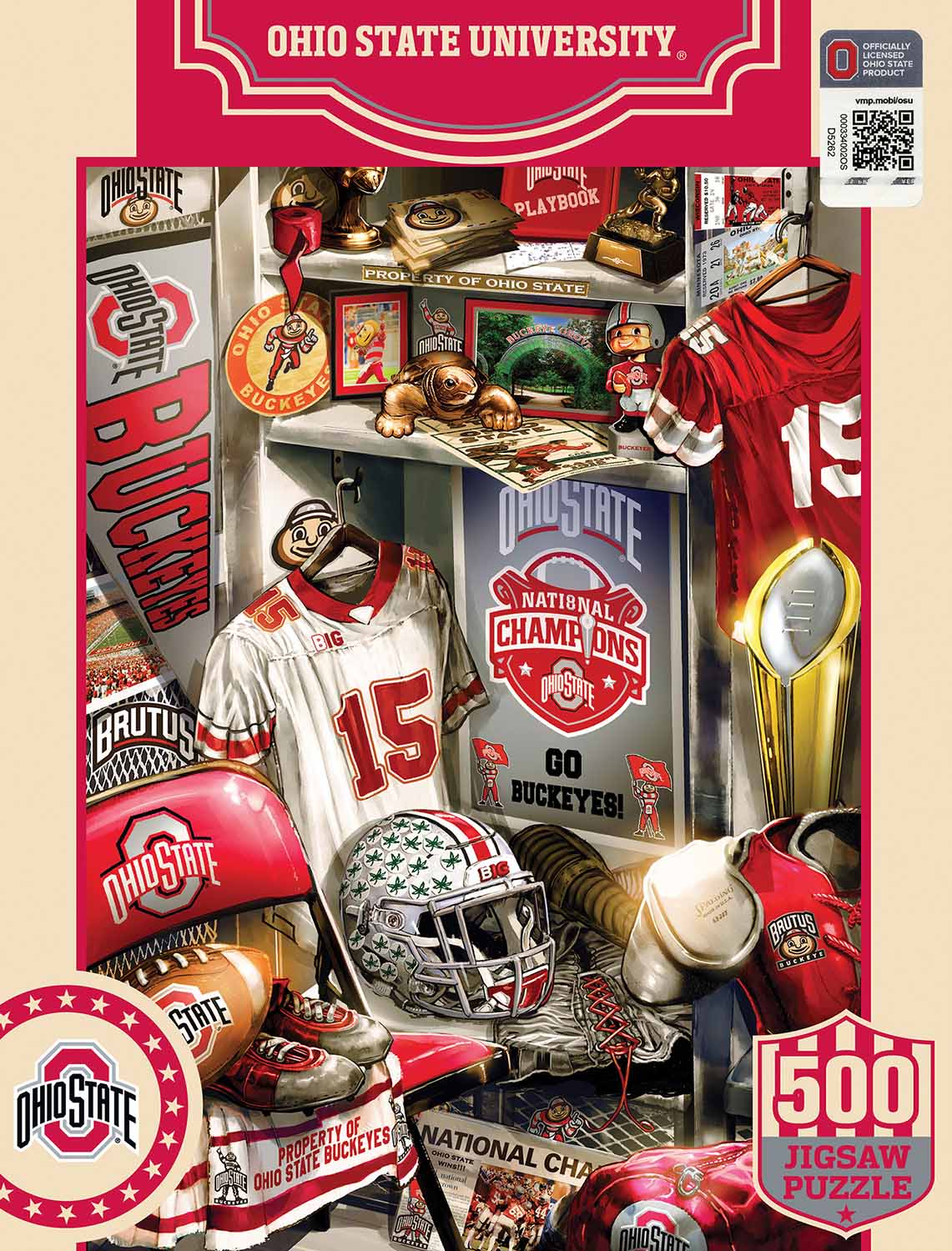 Ohio State Buckeyes NCAA Locker Room , 500 Pieces, MasterPieces ...