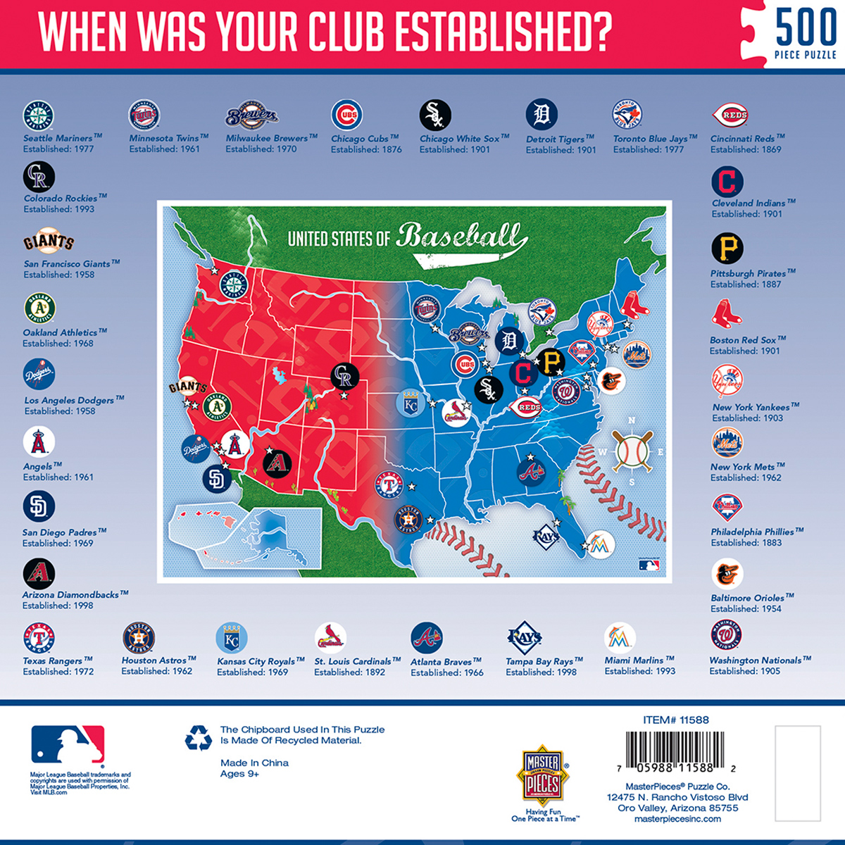 MLB League Baseball Map