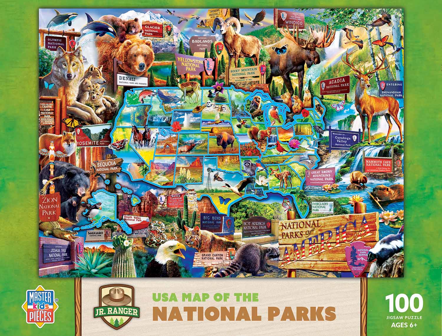 National Parks Map, 100 Pieces, MasterPieces | Puzzle Warehouse