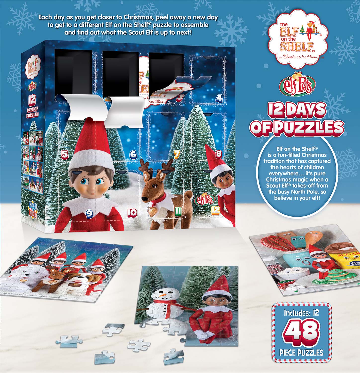 12 Days of Elf on the Shelf Puzzles - Advent Calendar, 48 Pieces ...