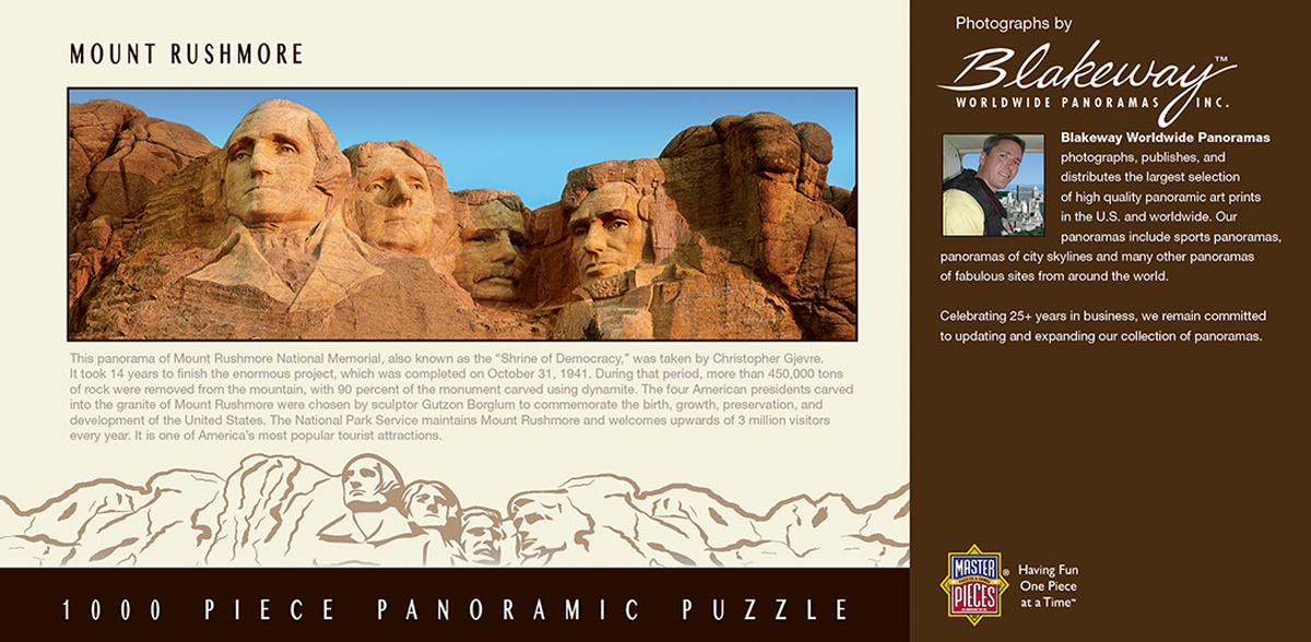 Golden Mount Rushmore 1000 PC Jigsaw Puzzle Fully Interlocking for sale online 