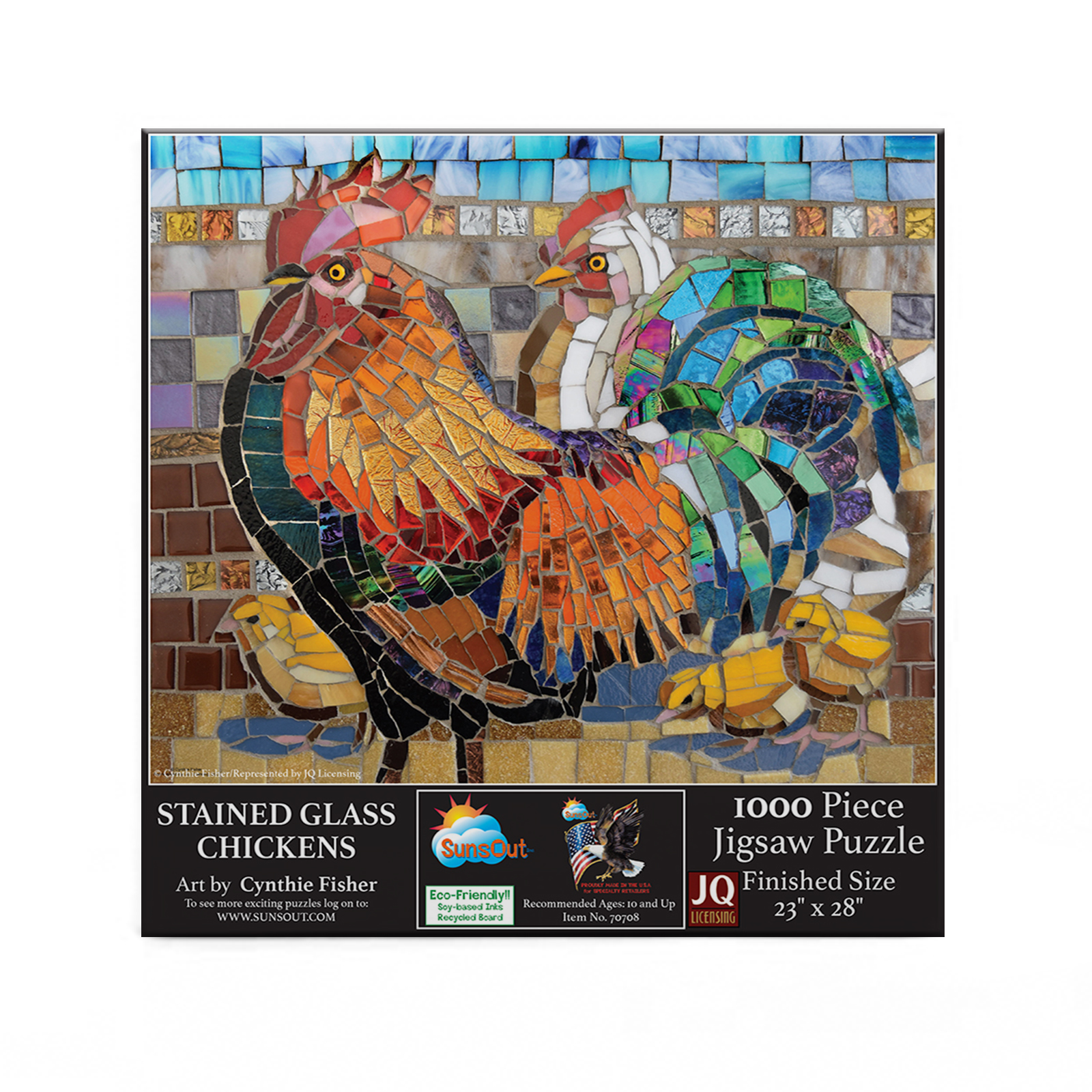 Stained Glass Chickens