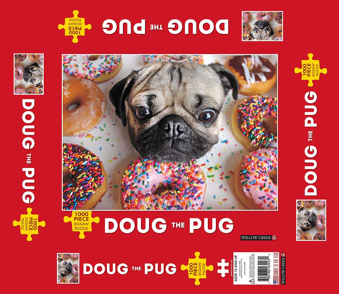 for sale online Preowned Willow Creek Doug The Pug 'pug Life' 1000pc Jigsaw Puzzle