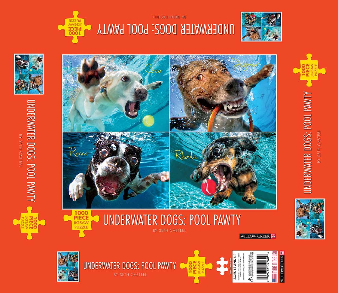 Underwater Dogs: Pool Pawty, 1000 Pieces, Willow Creek Press 