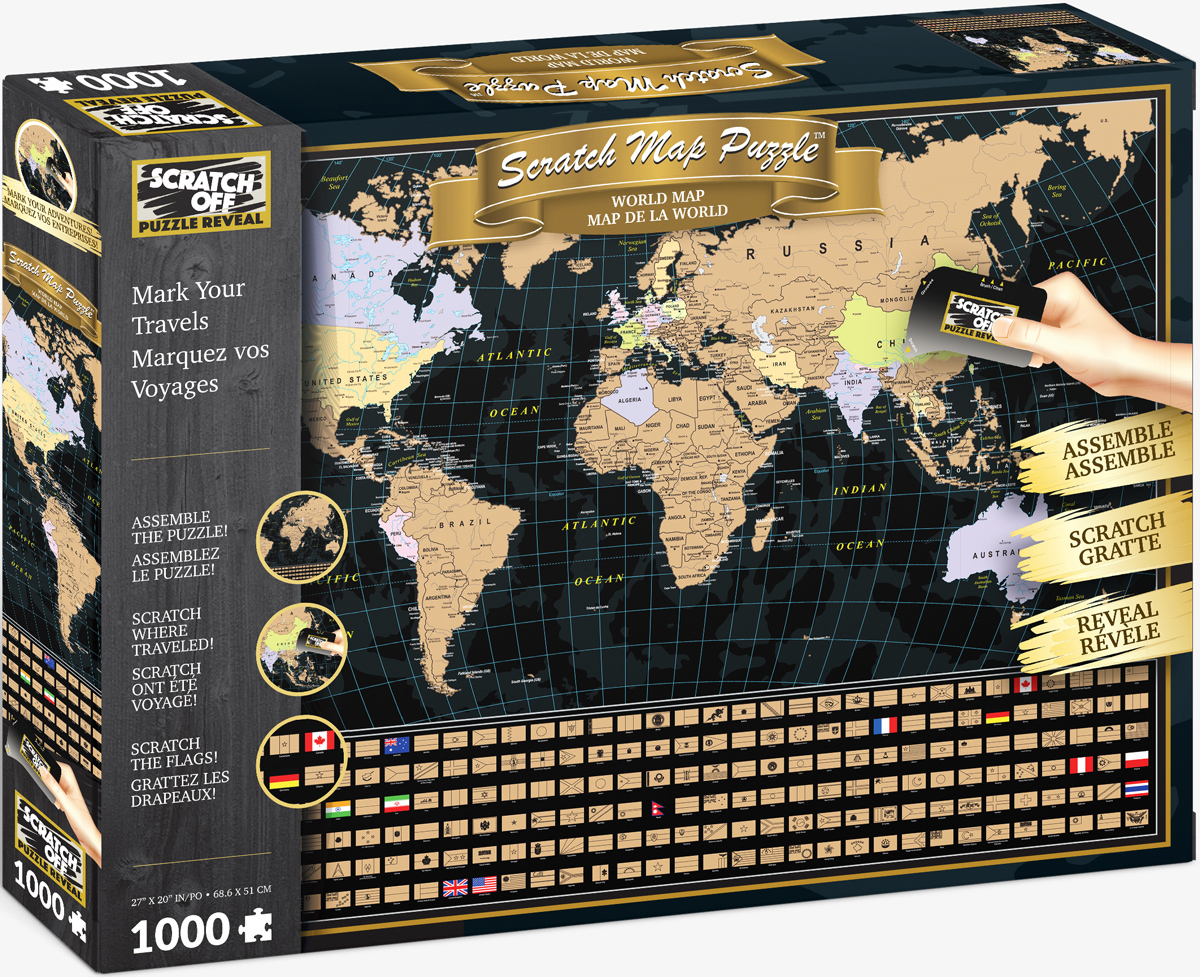 Scratch OFF Travel Puzzle: World Map