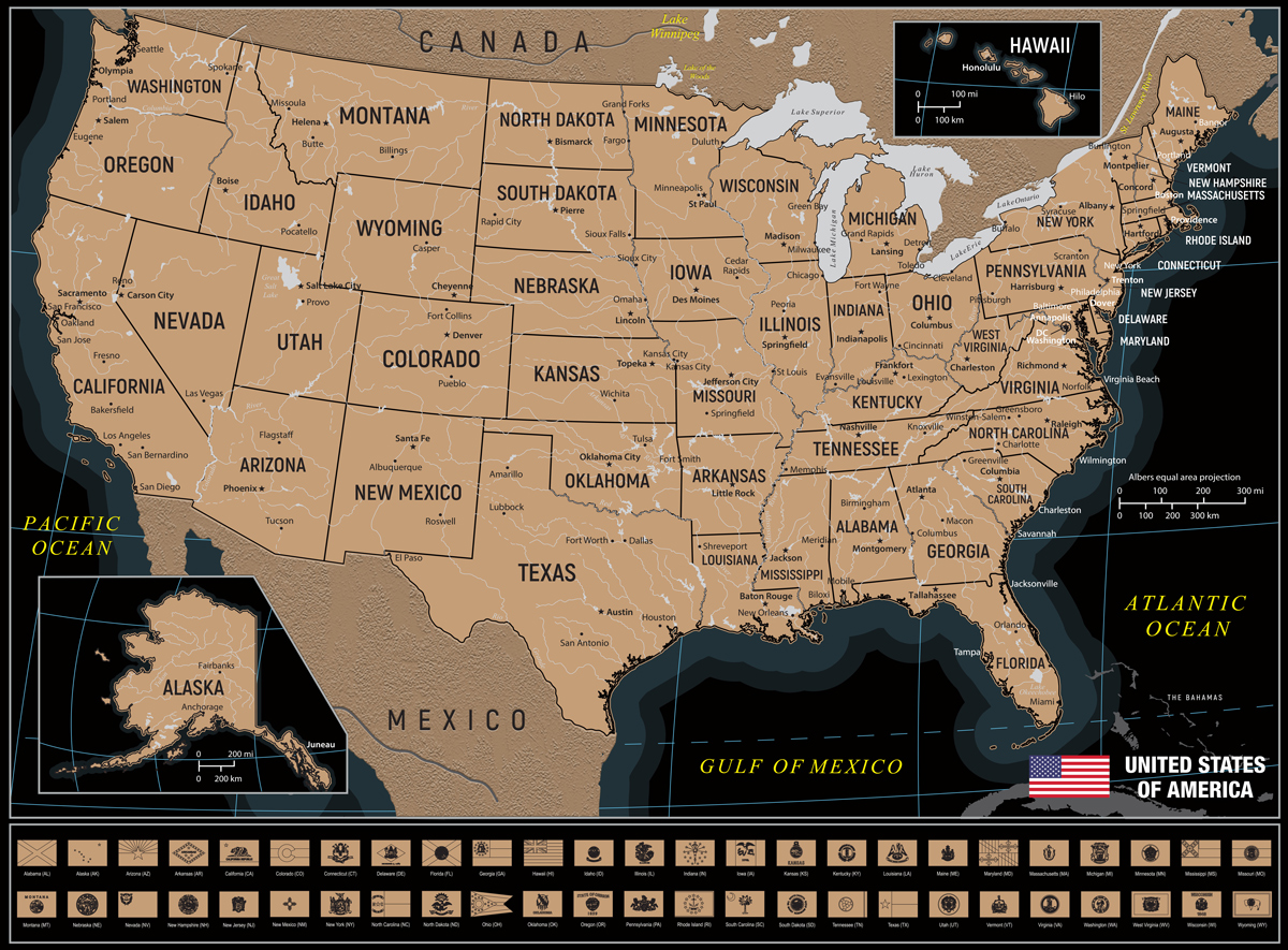 Scratch OFF Travel Puzzle : USA Travel Map