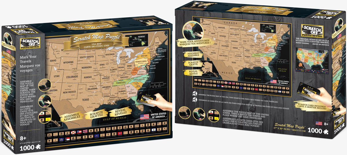 Scratch OFF Travel Puzzle : USA Travel Map