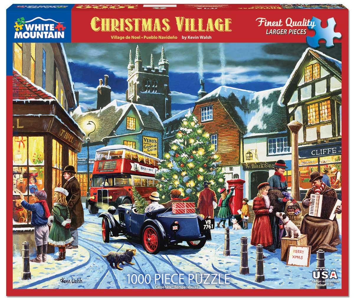 1287 White Mountain Puzzles Village Christmas Tree 1000 Piece Jigsaw Puzzle Inc