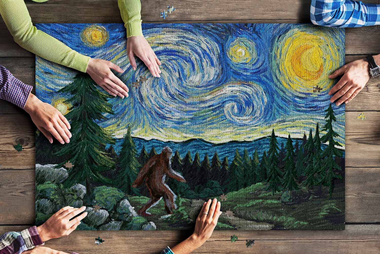 Van Gogh Starry Night, Bigfoot
