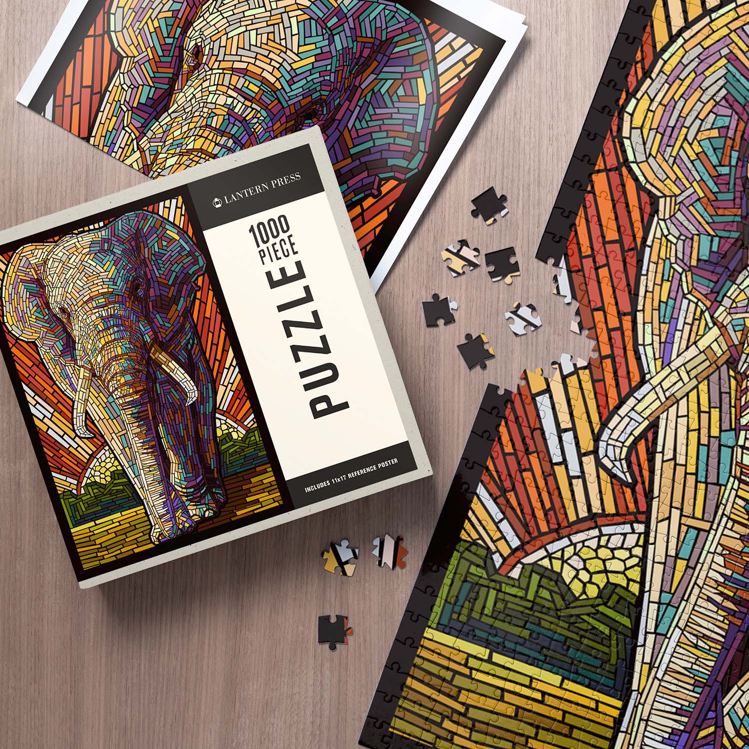 African Elephant, Paper Mosaic