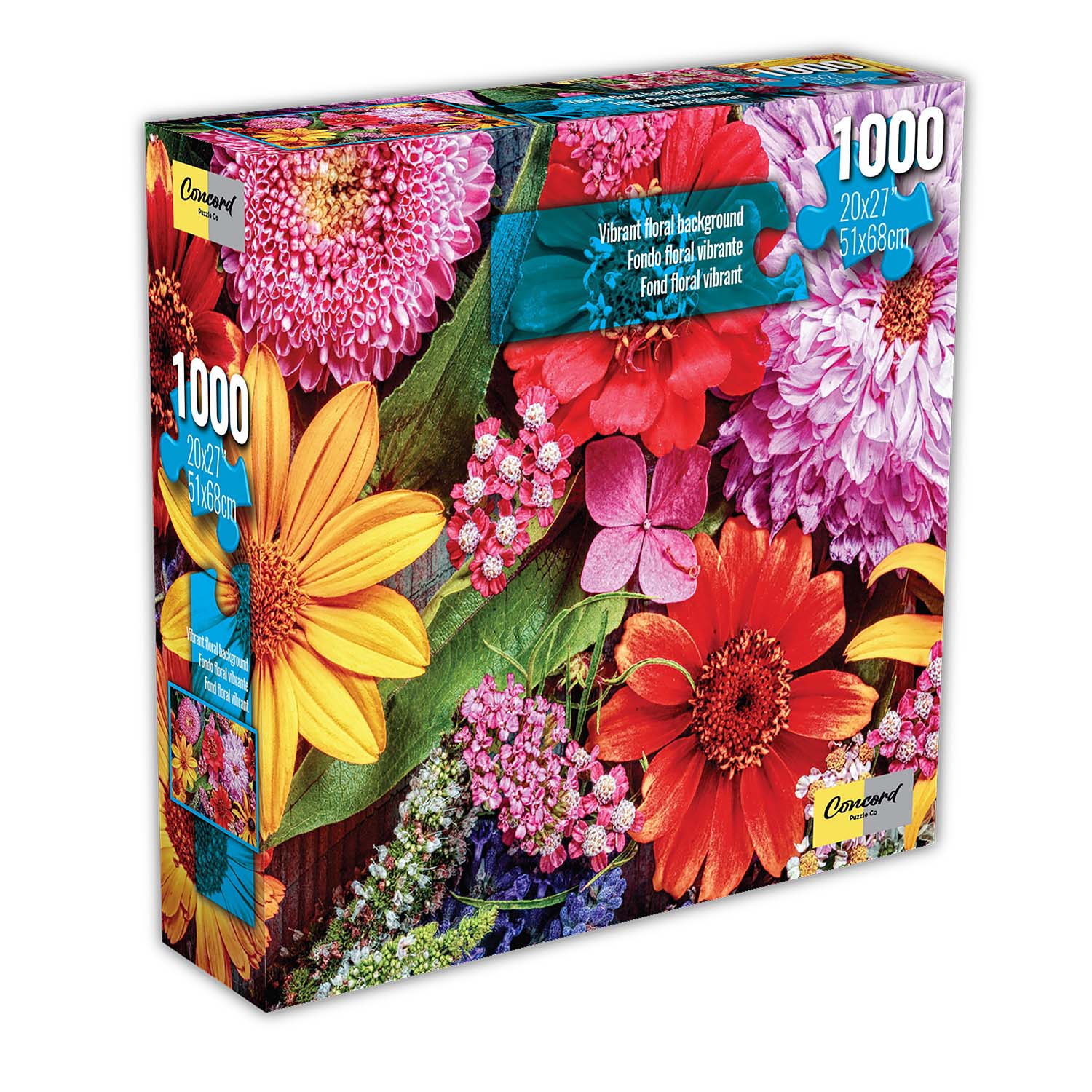 Vibrant Floral Background, 1000 Pieces, Karmin International | Puzzle ...