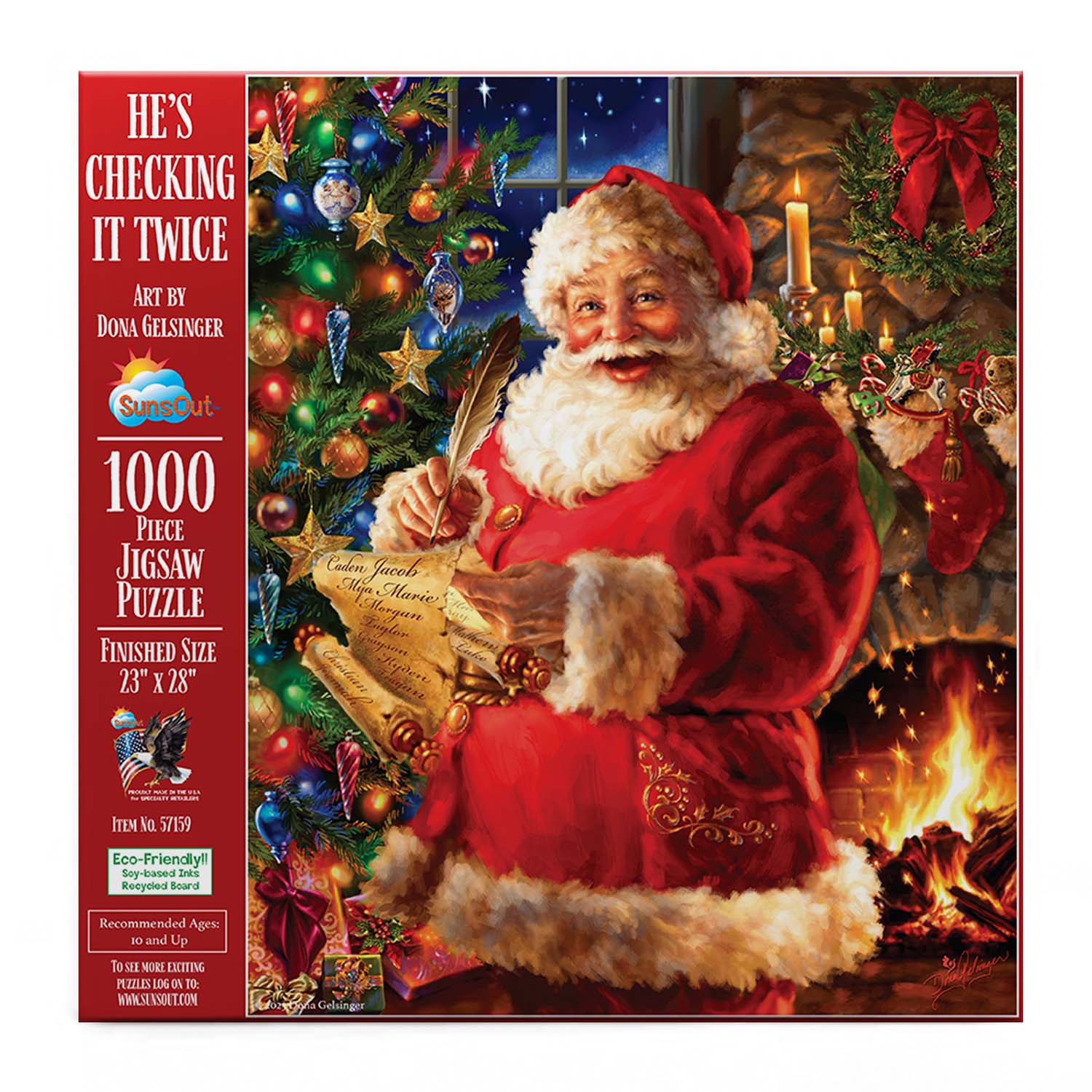 He's Checking it Twice, 1000 Pieces, SunsOut | Puzzle Warehouse