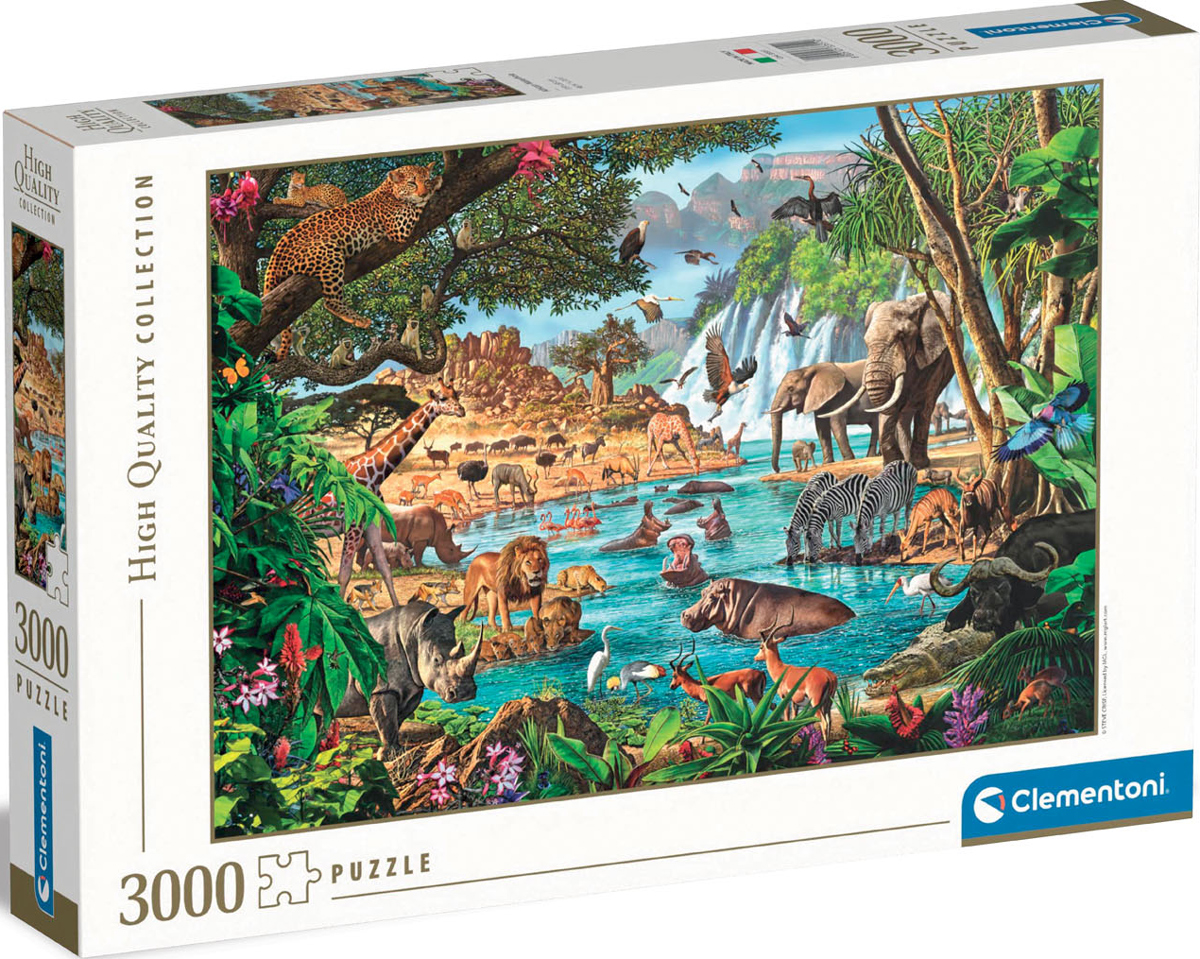 African Waterhole, 3000 Pieces, Clementoni | Puzzle Warehouse