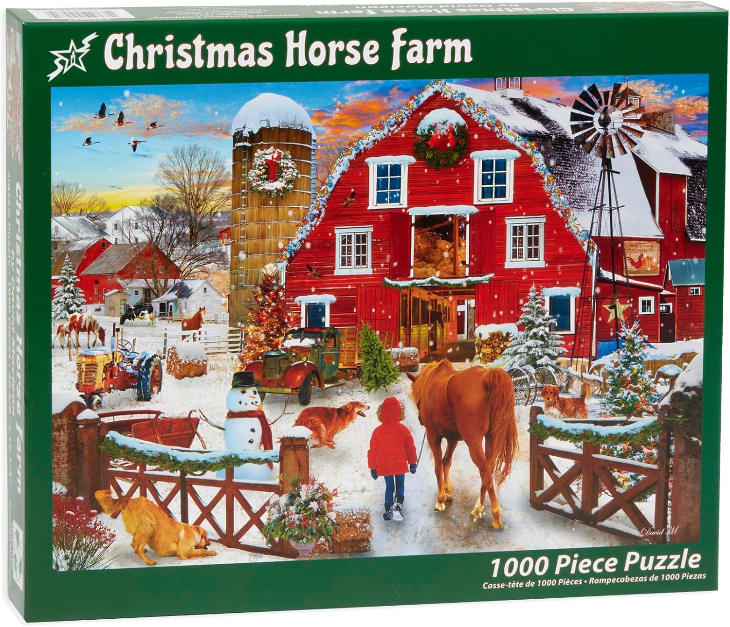 Christmas Horse Farm, 1000 Pieces, Vermont Christmas Company Puzzle