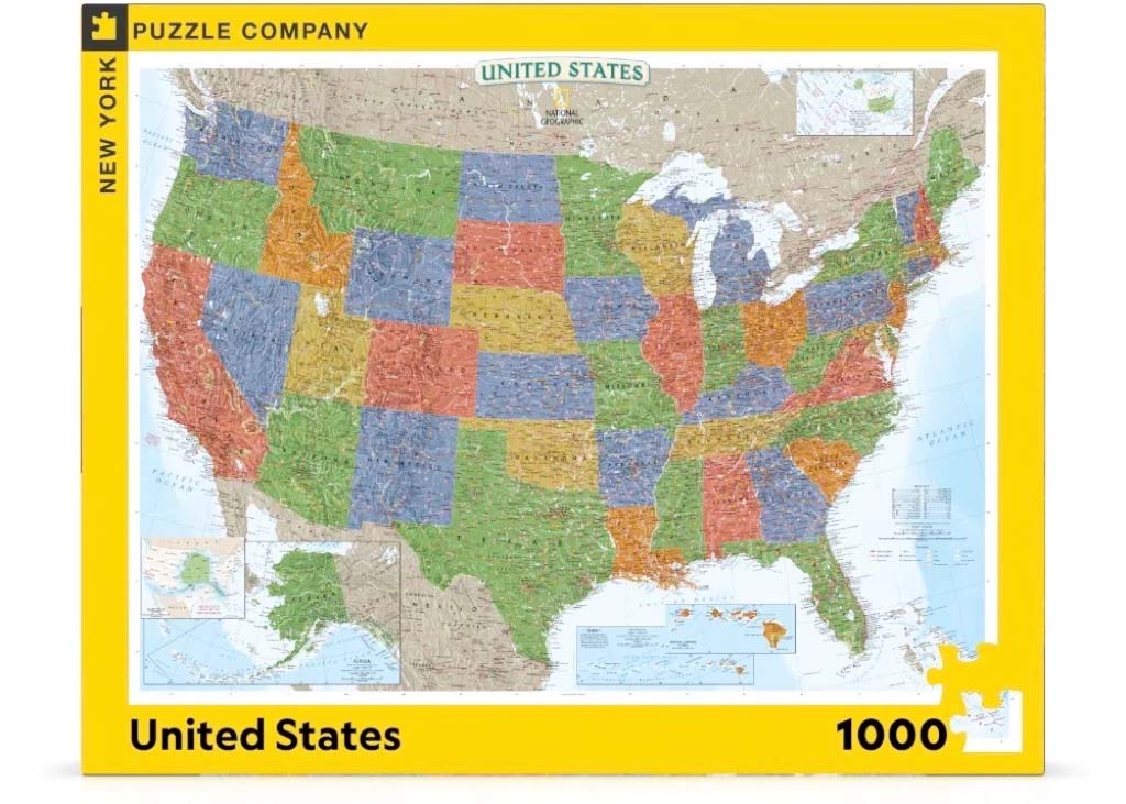 USA Map, 1000 Pieces, New York Puzzle Co | Puzzle Warehouse