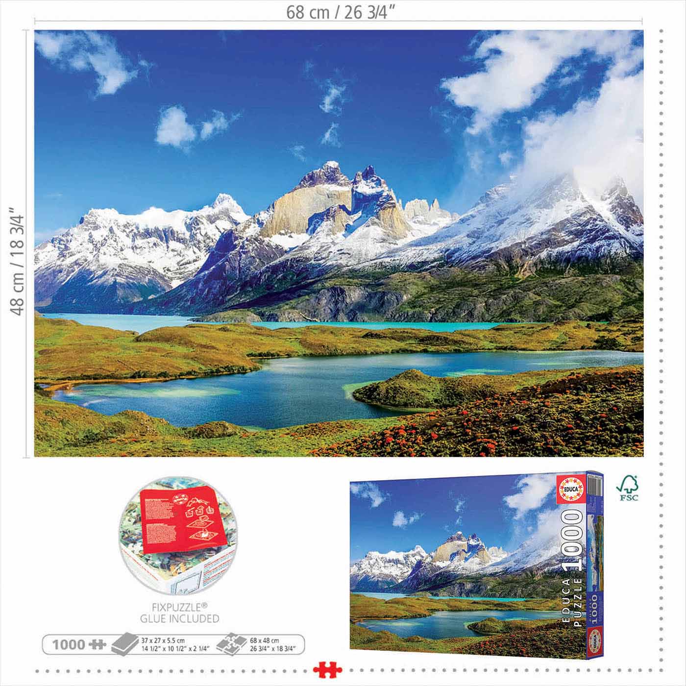 Torres Del Paine, Patagonia, 1000 Pieces, Educa | Puzzle Warehouse