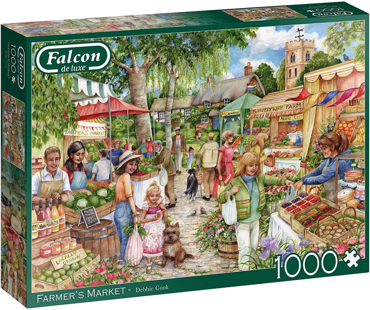 THE VILLAGE SHOW FETE Farmer Market 1000 Piece Falcon deluxe Jigsaw Puzzle 11302 